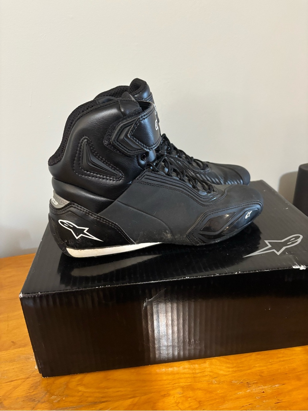 Alpinestars Black High-Top Motorcycle Racing Boots